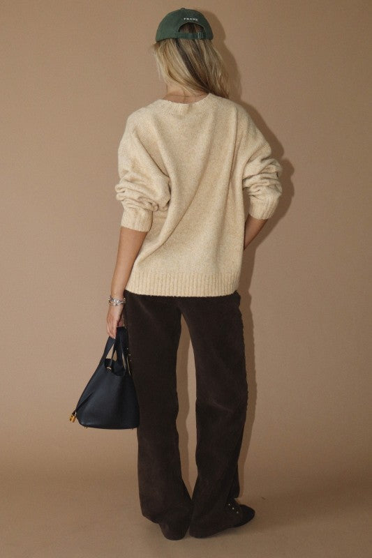 Duck Pond (Butter) Embroidered Sweater