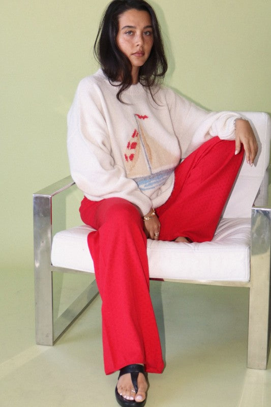 Sail Away (Cream) Sailboat Sweater