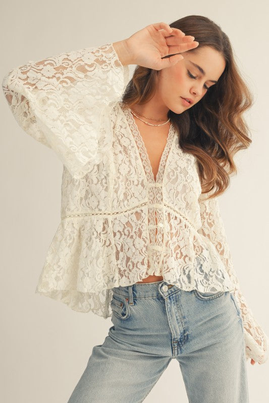 Hopeless Romantic (Ivory) Lace Blouse