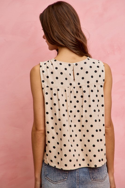 Sweet Spot Sleeveless Shirred Tank