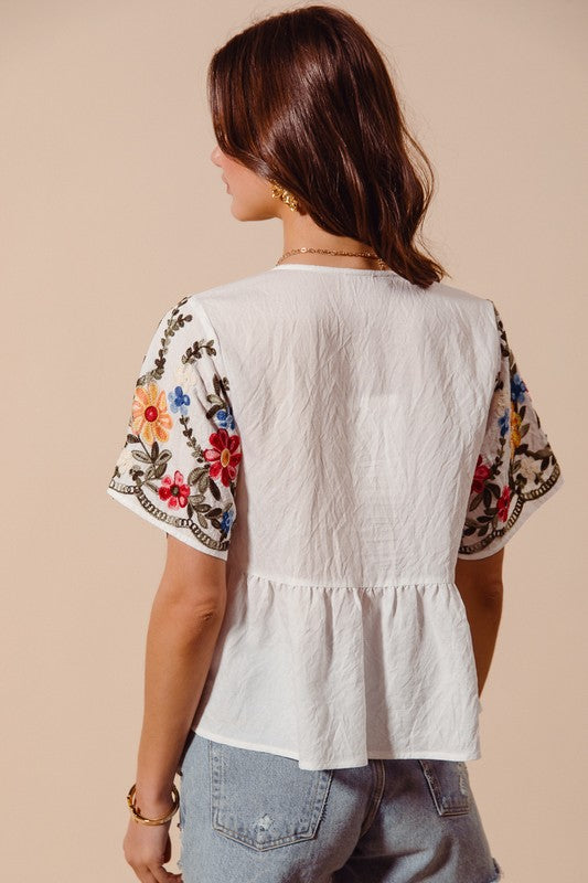 Gorgeous Garden Floral Embroidery Blouse
