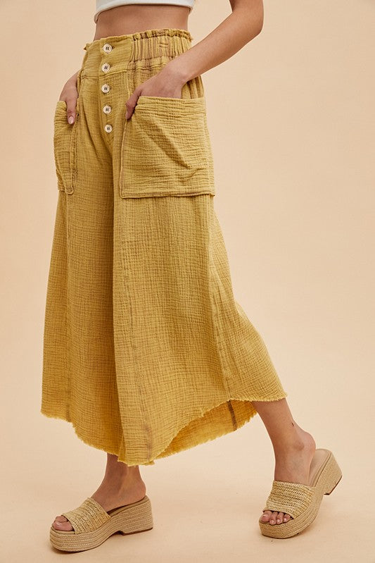 Starting Over (Marigold) Crop Gauze Pants