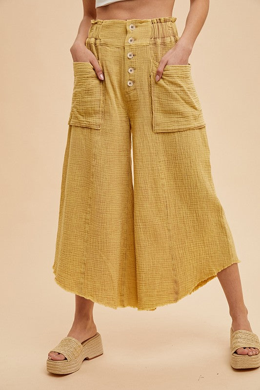 Starting Over (Marigold) Crop Gauze Pants