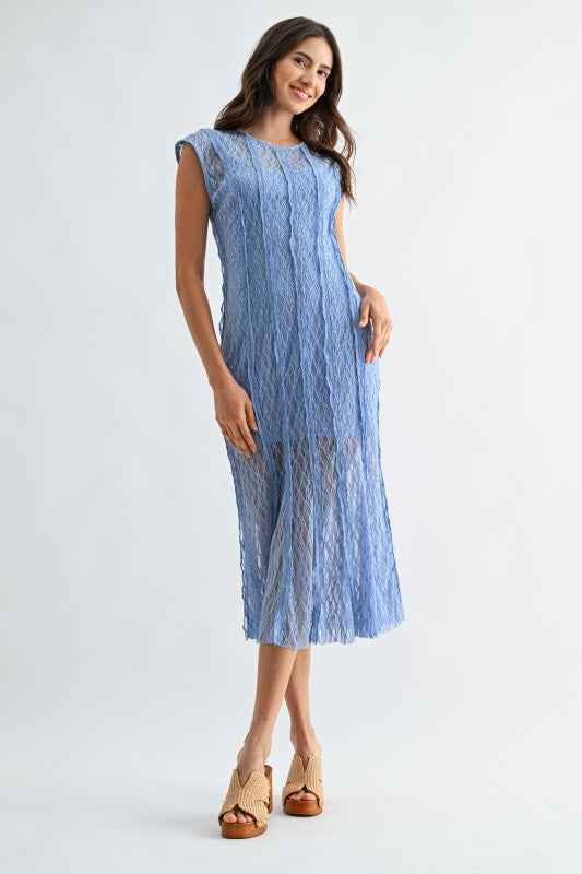 Lovely Lace (Blue) Midi Dress