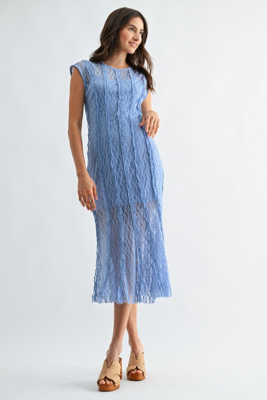 Lovely Lace (Blue) Midi Dress