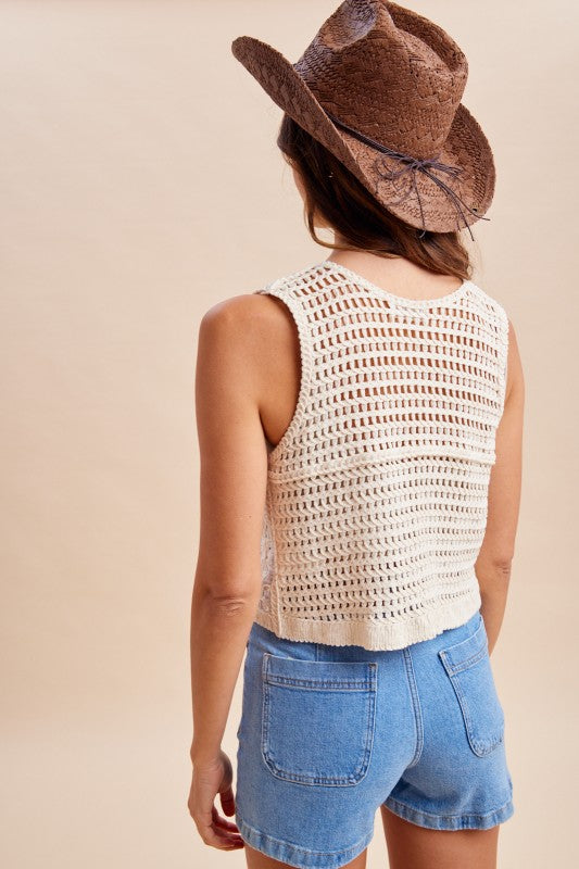 Dockside Delight Mixed Media Vest Tank