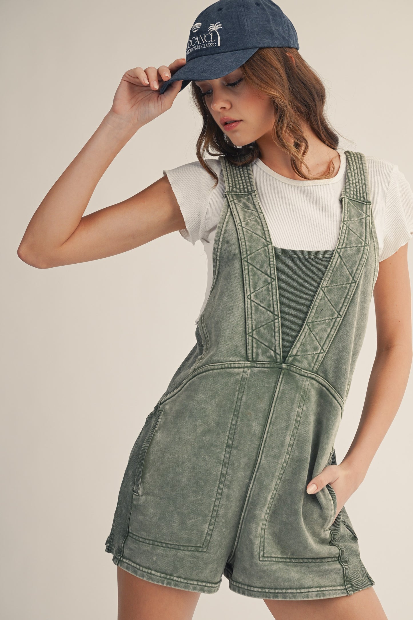 Wayward Wind (Olv) Mineral Wash Romper