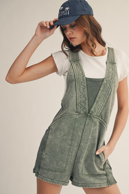 Wayward Wind (Olv) Mineral Wash Romper