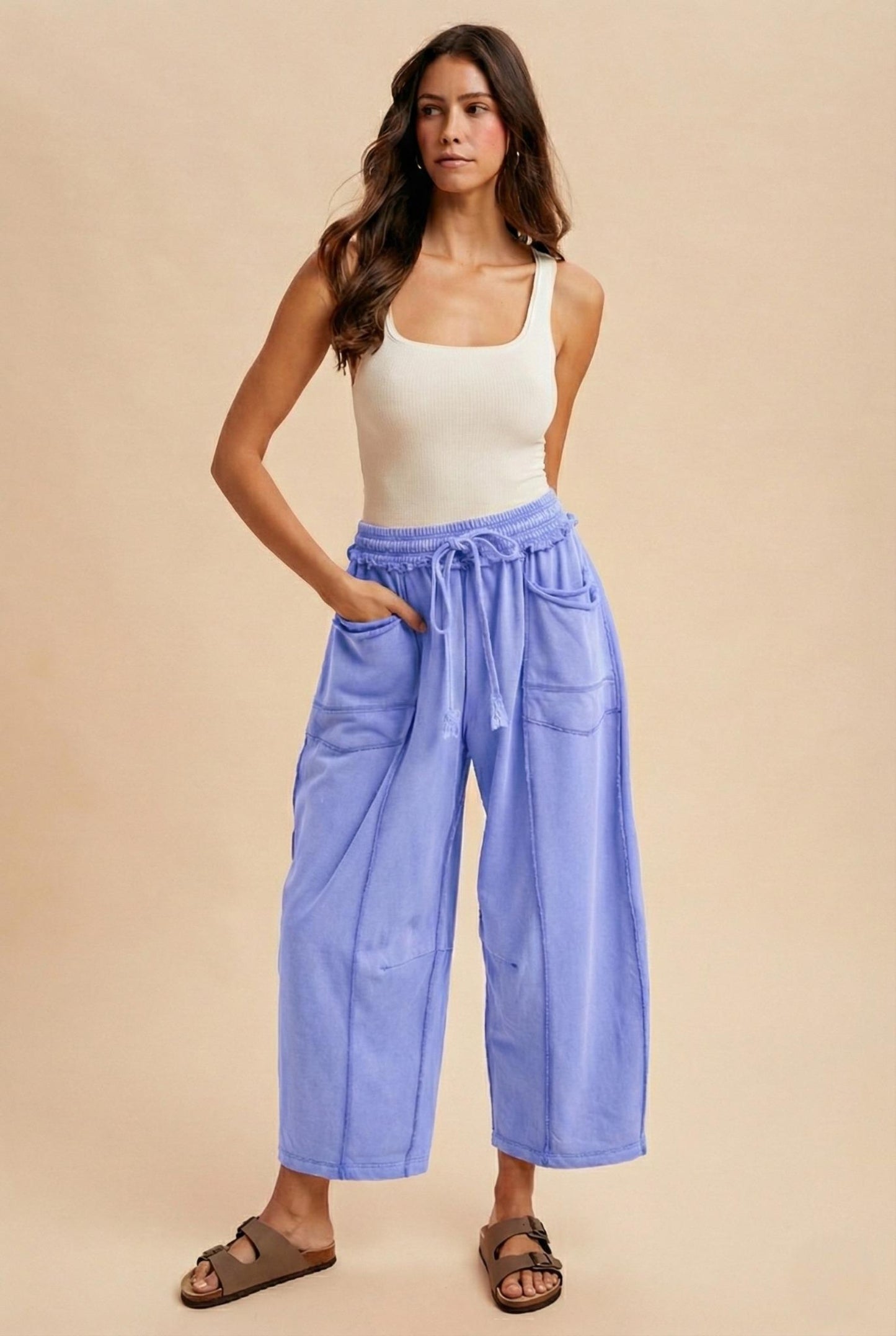 Never Better (Peri) Min Wash Barrel Pants