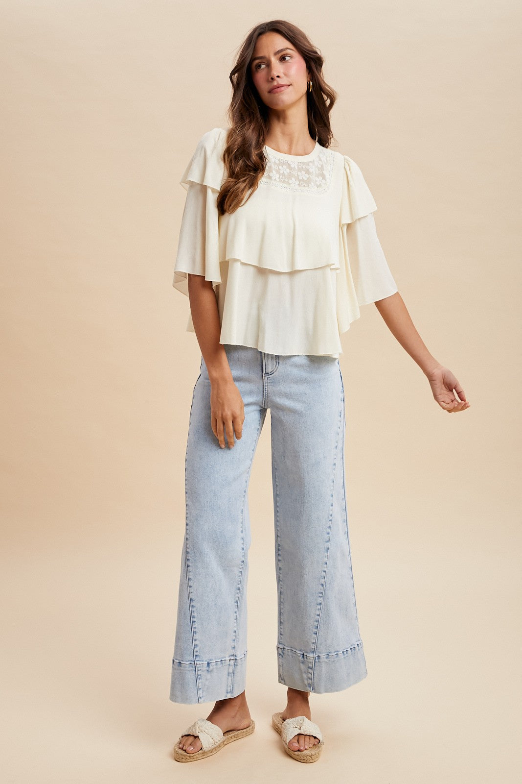 Get Your Drift (Lt) Cropped Flare Jean