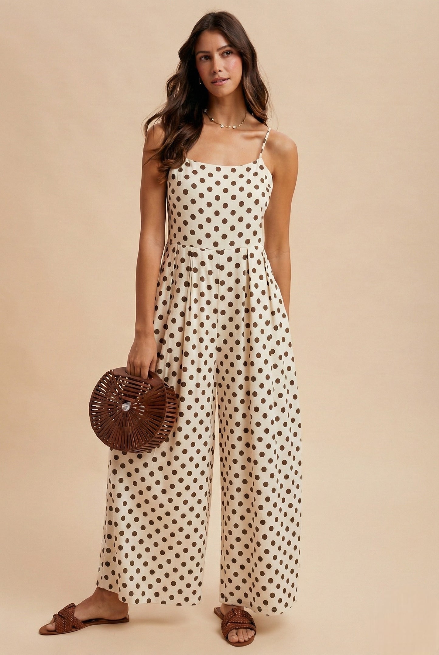 Sweet Spot (Brn) Polka Dot Jumpsuit