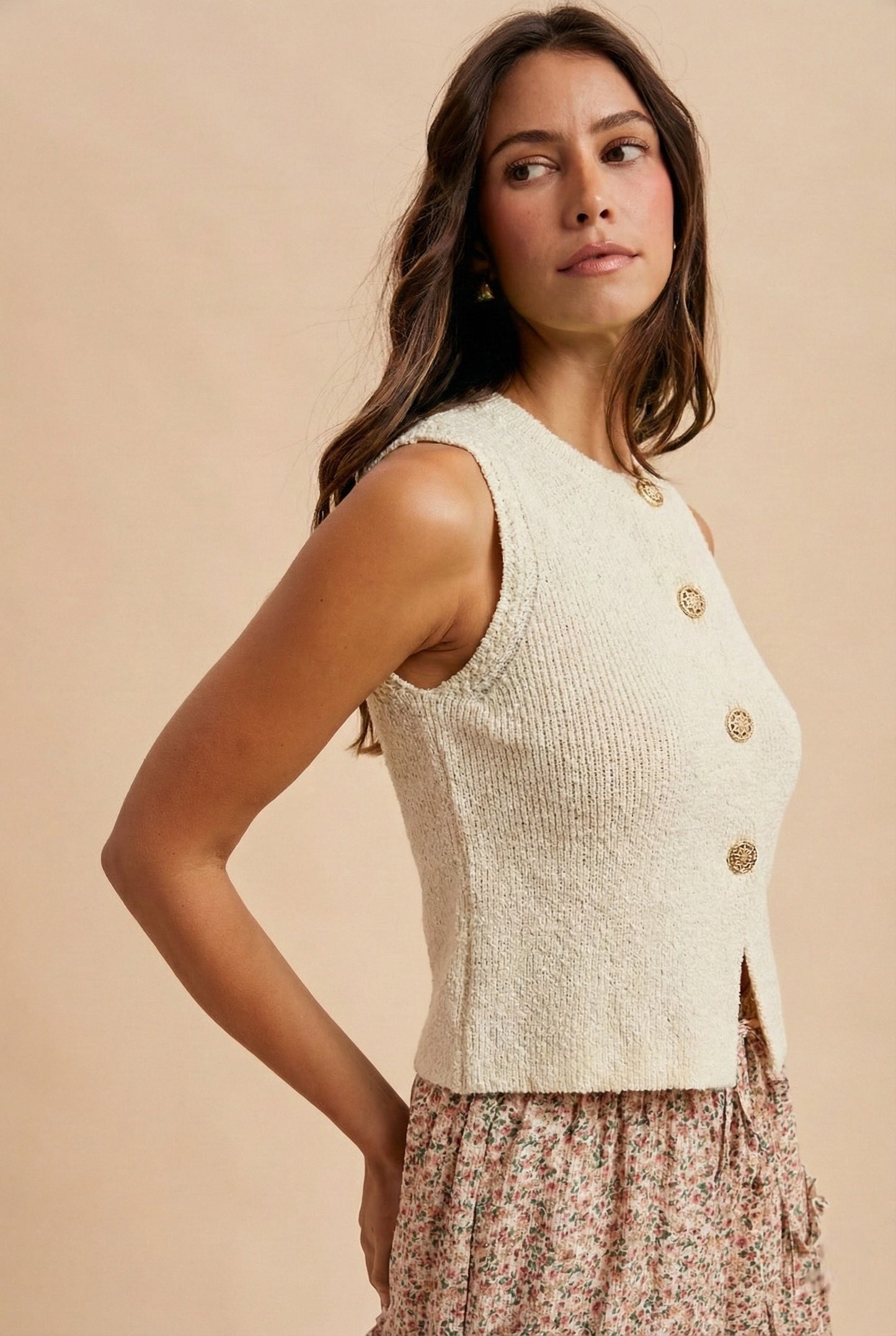 She’s Golden (Ivory) Sweater Vest