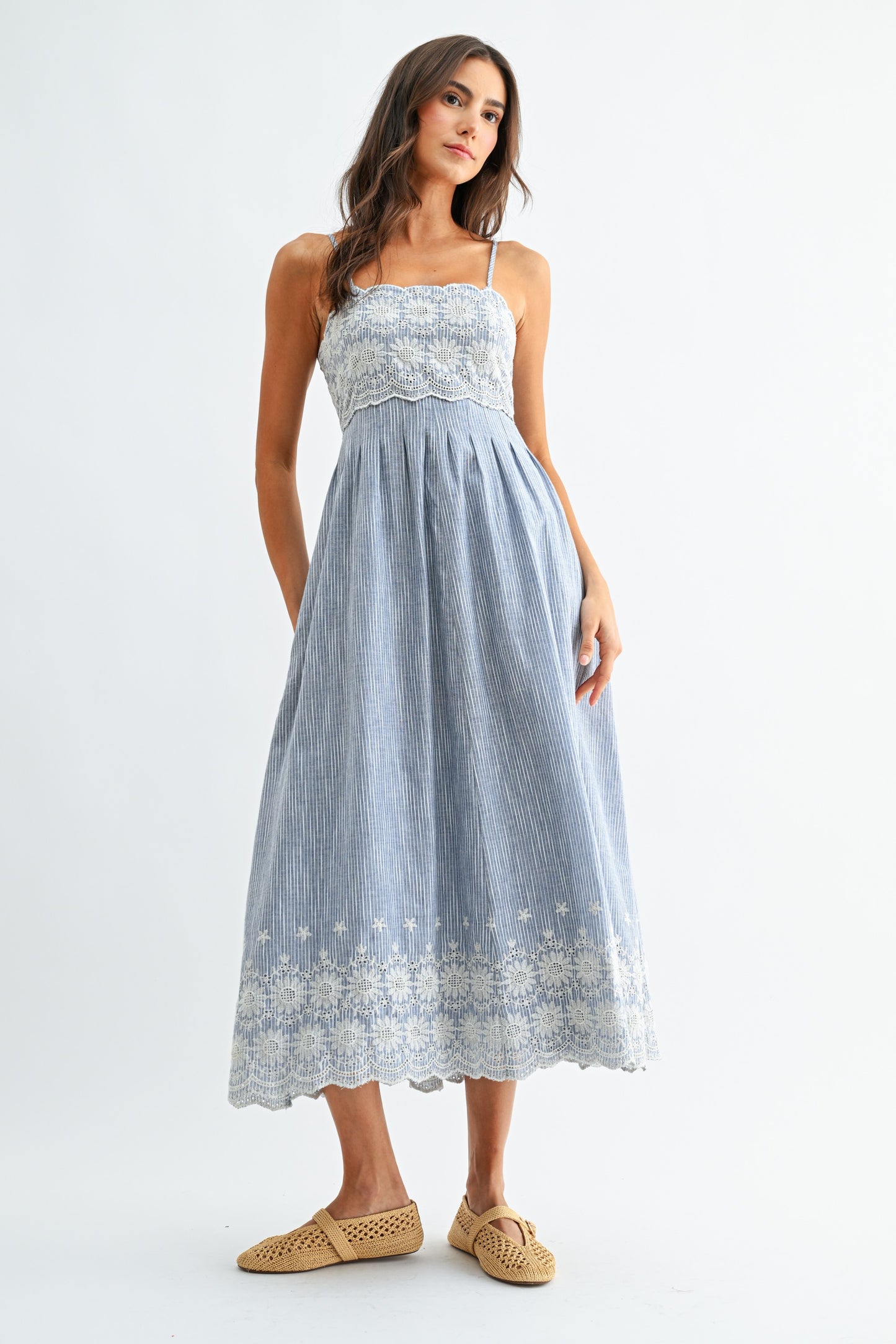 Modern Grace (Blue) Pinstripe Dress