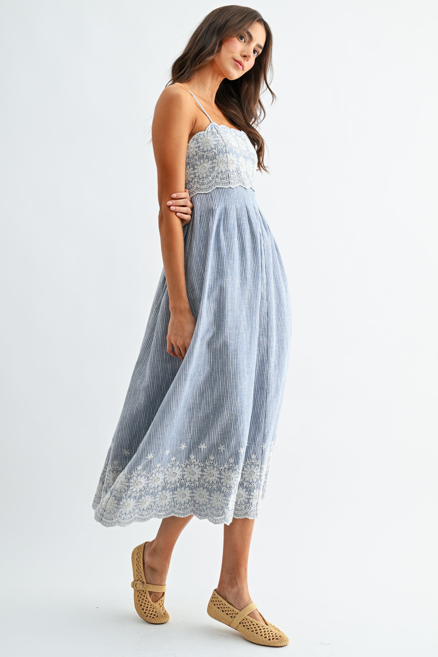 Modern Grace (Blue) Pinstripe Dress