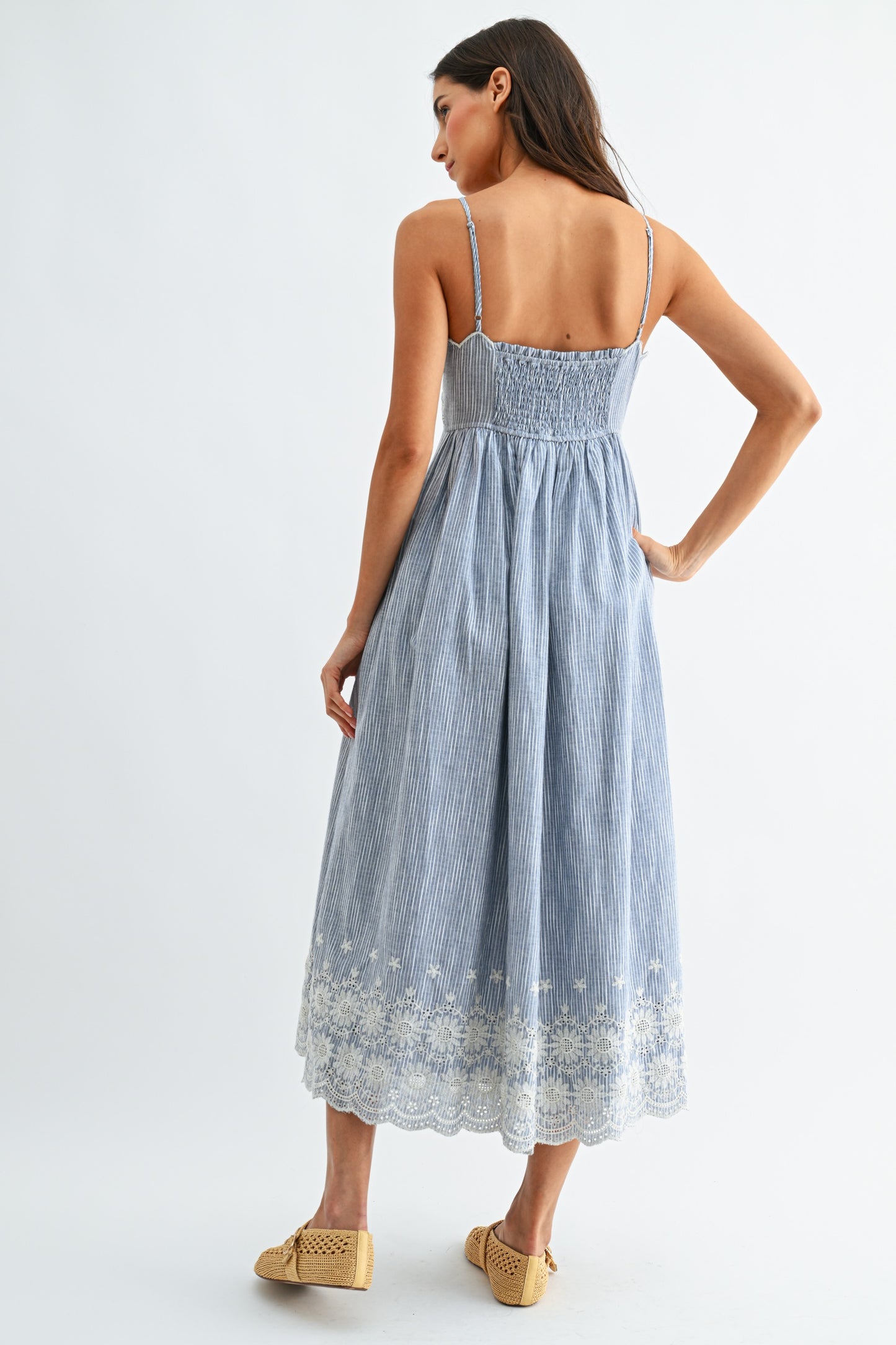 Modern Grace (Blue) Pinstripe Dress