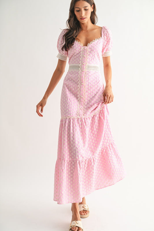 Garden Party (Pink) Floral Lace Dress