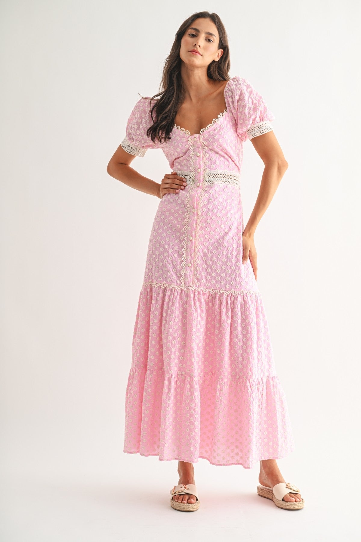 Garden Party (Pink) Floral Lace Dress