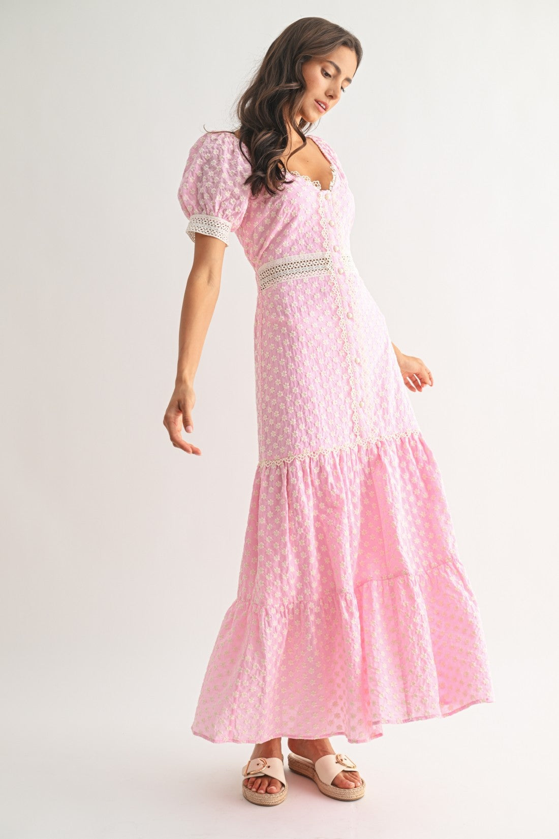 Garden Party (Pink) Floral Lace Dress