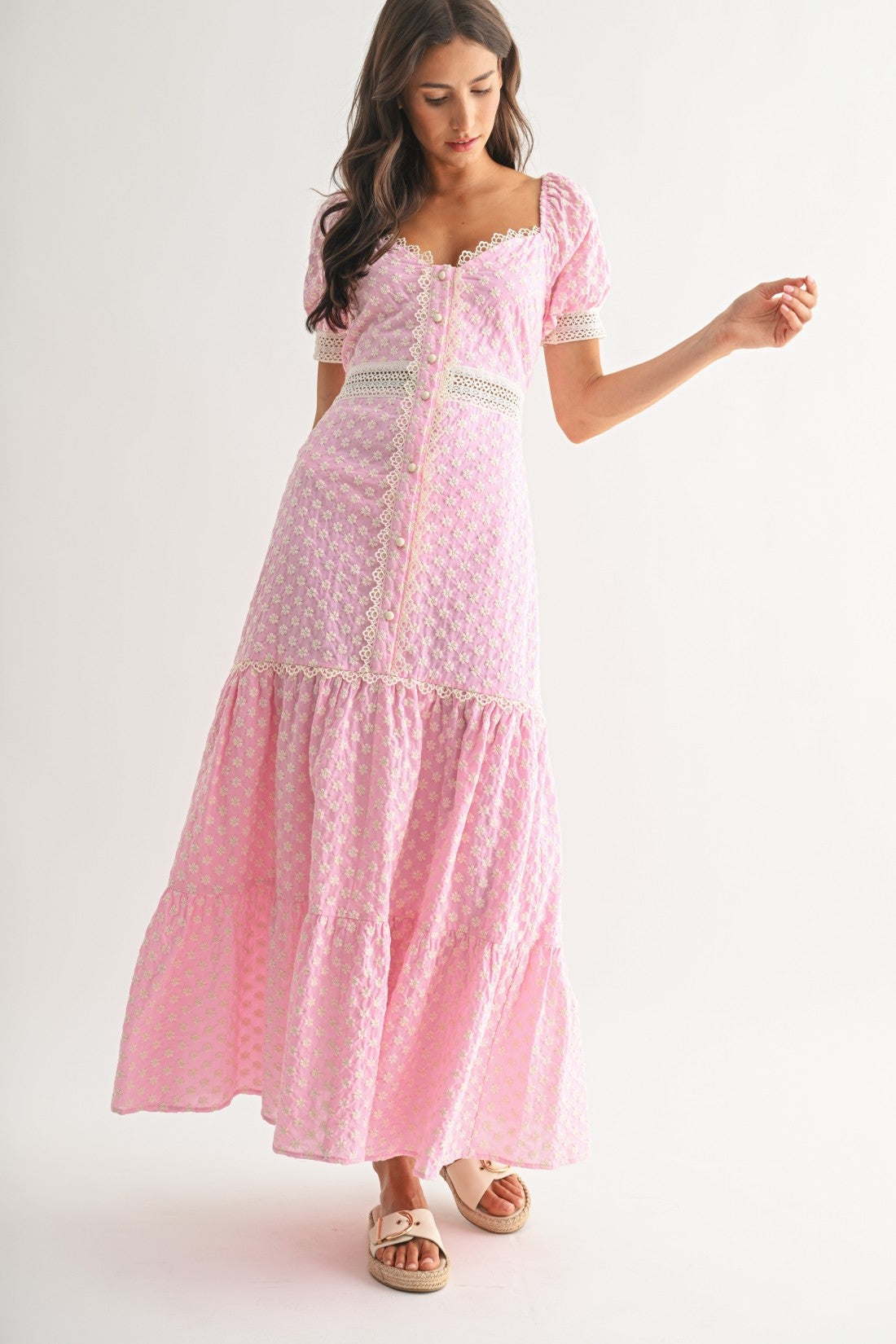Garden Party (Pink) Floral Lace Dress
