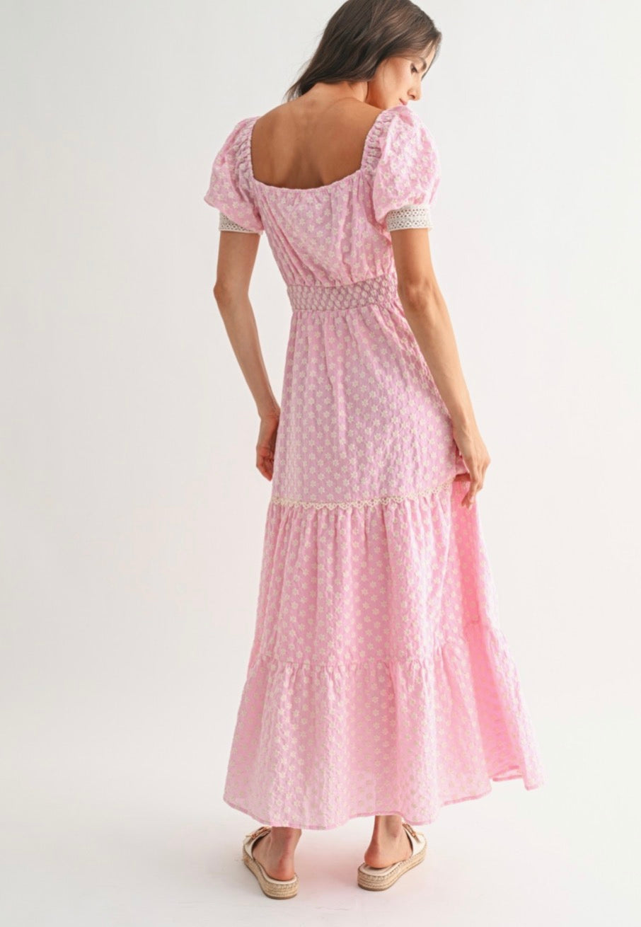 Garden Party (Pink) Floral Lace Dress