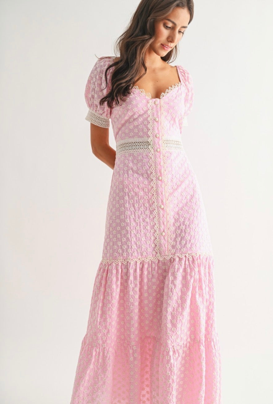 Garden Party (Pink) Floral Lace Dress