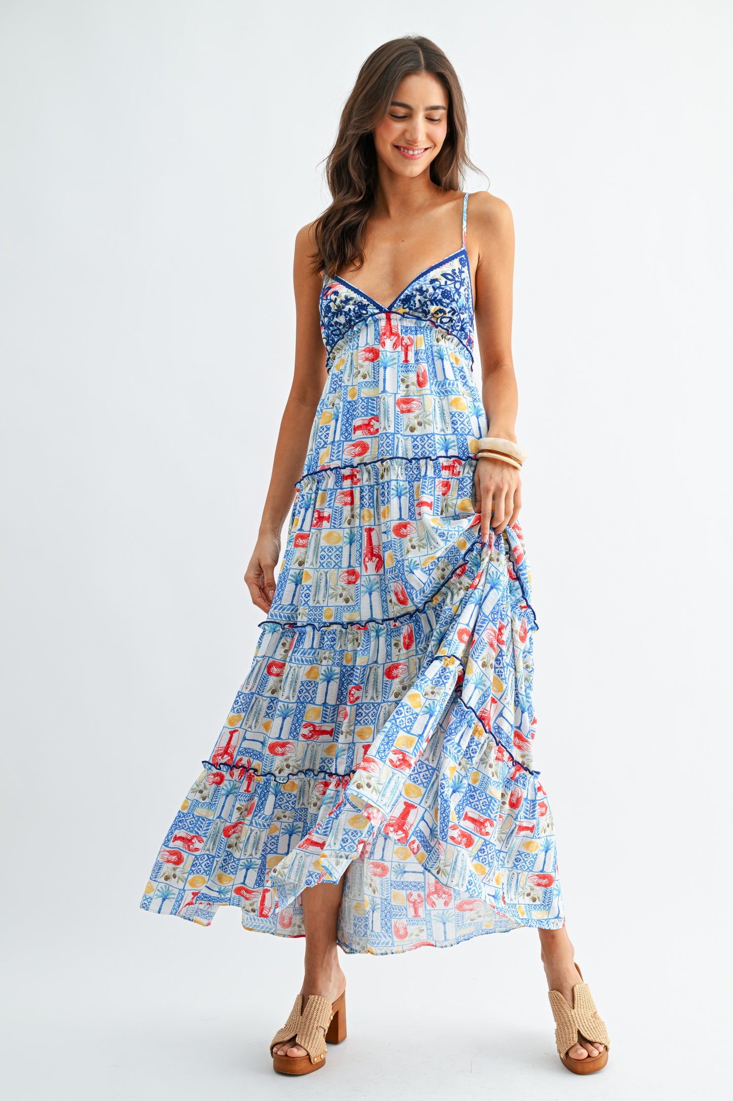 Mediterranean Move Coastal Print Dress