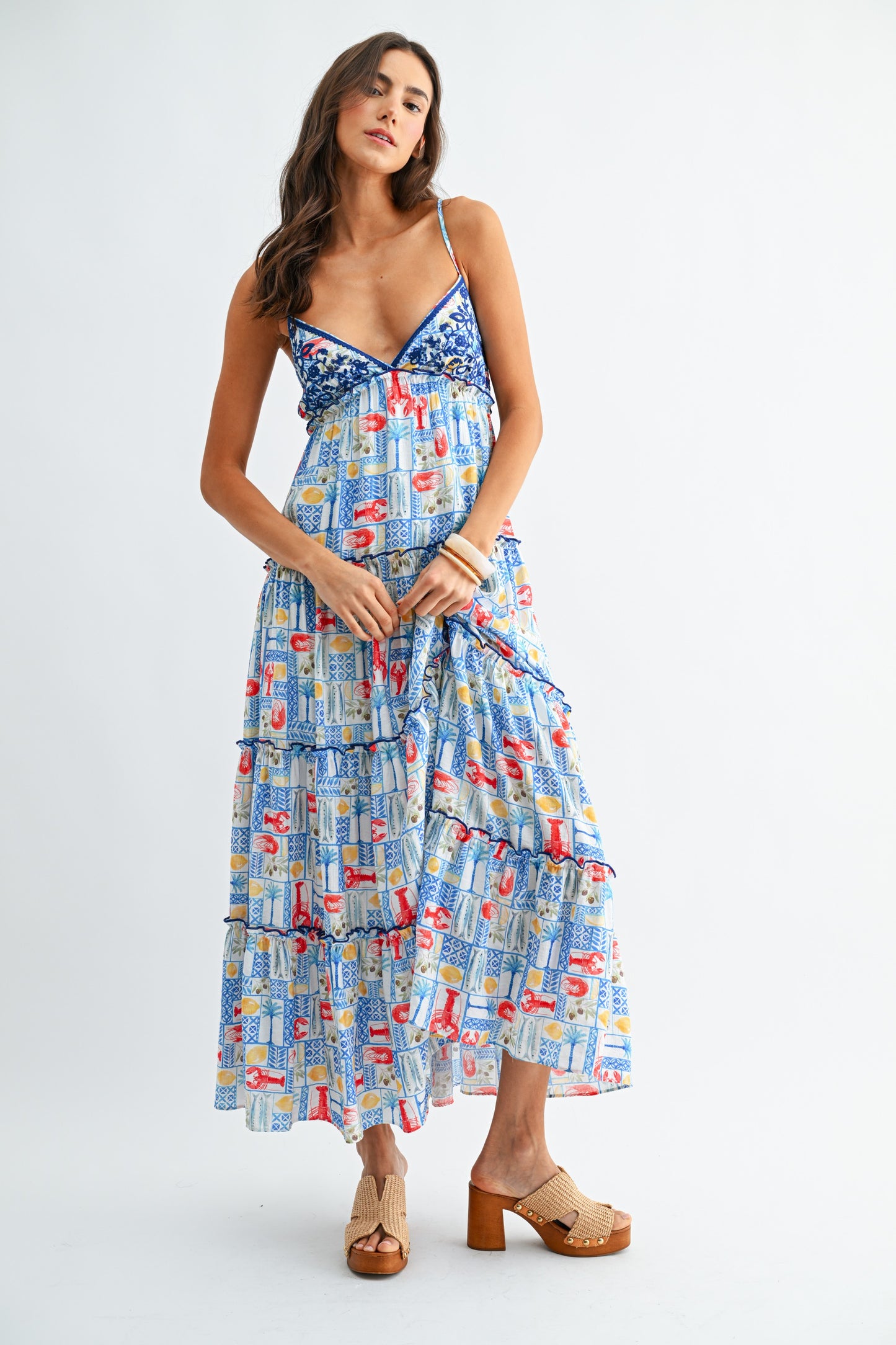 Mediterranean Move Coastal Print Dress