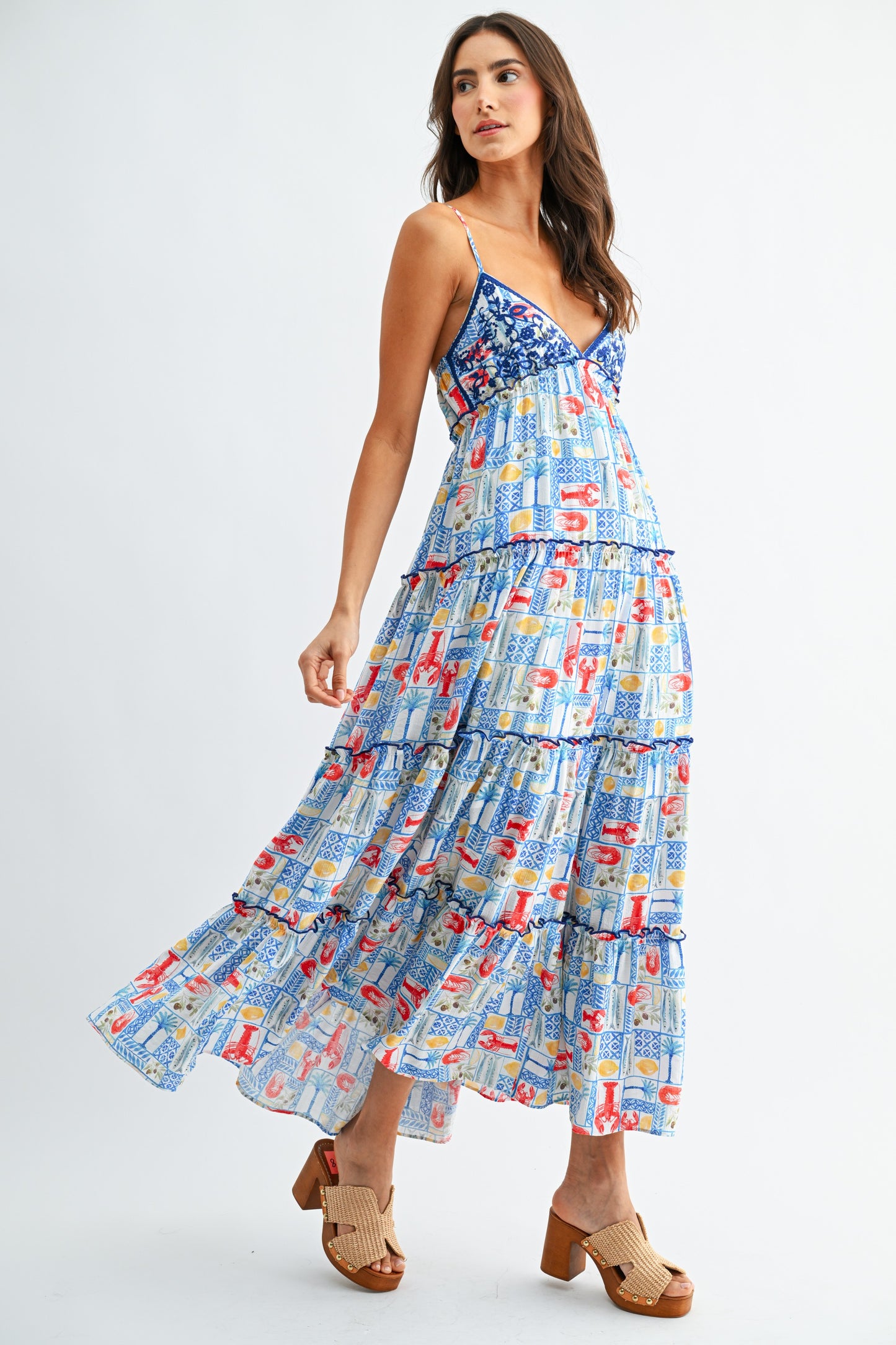 Mediterranean Move Coastal Print Dress
