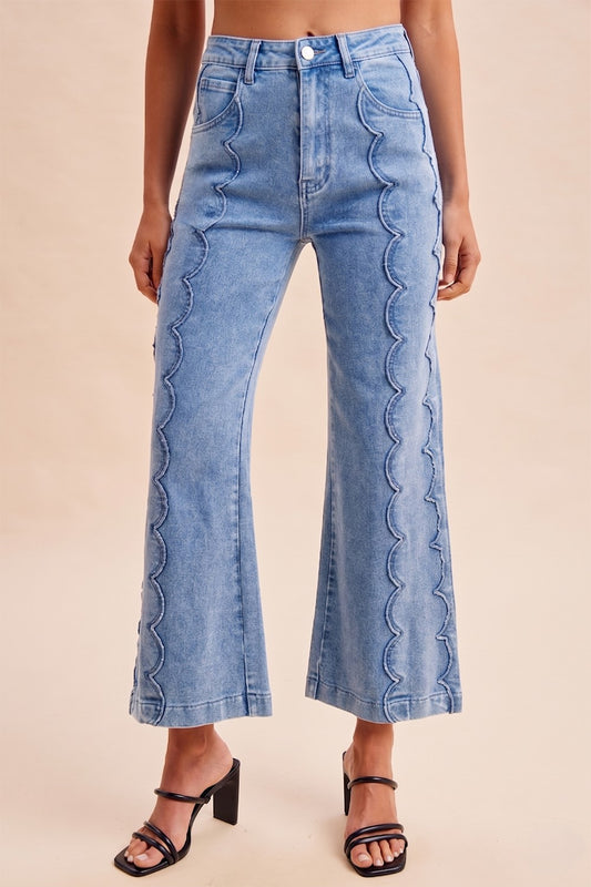 Star Of The Show (Blue) Scallop Jeans