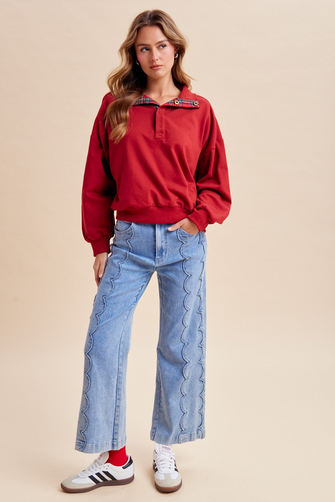 Star Of The Show (Blue) Scallop Jeans