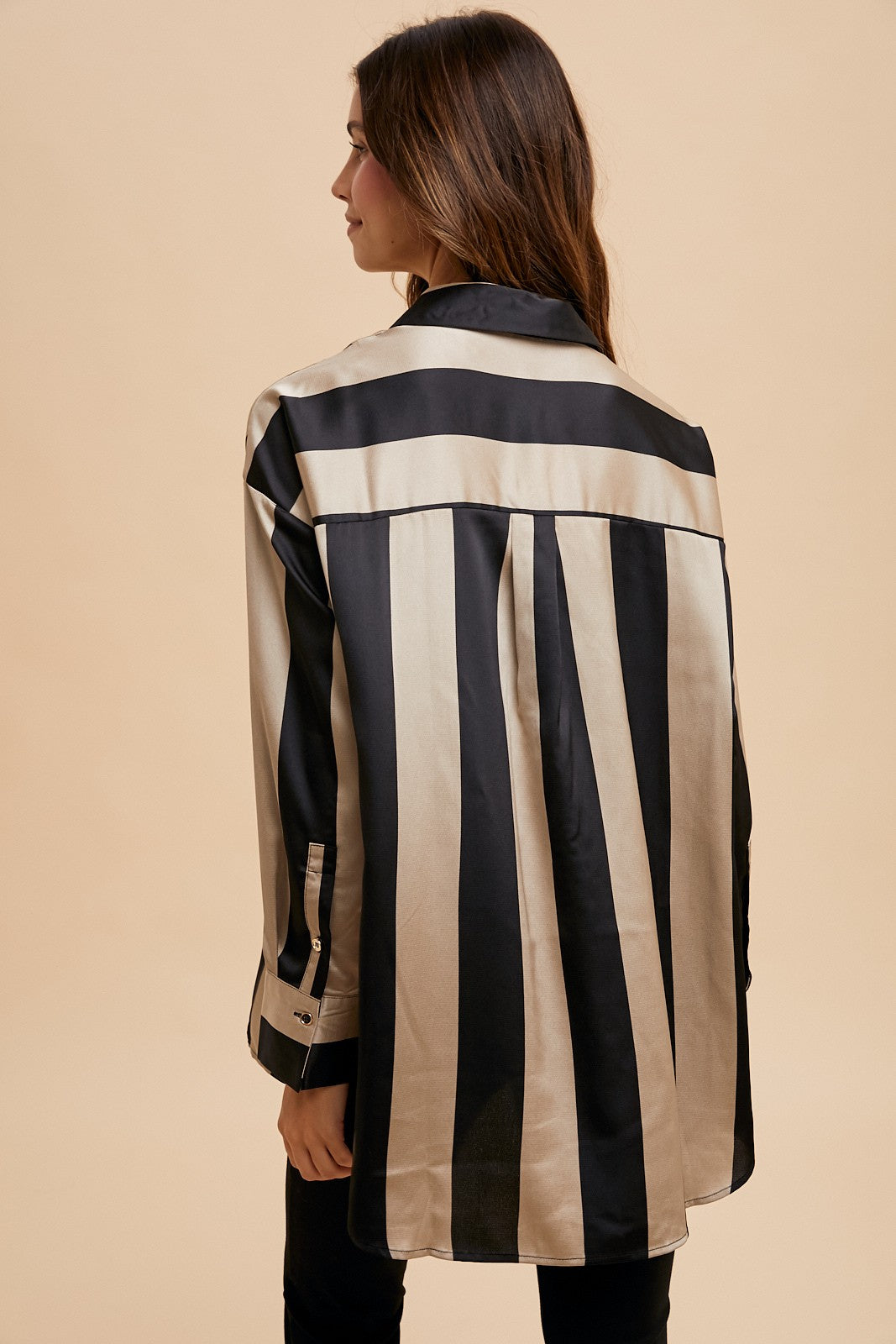 Taylor Wide Stripe Satin Blouse