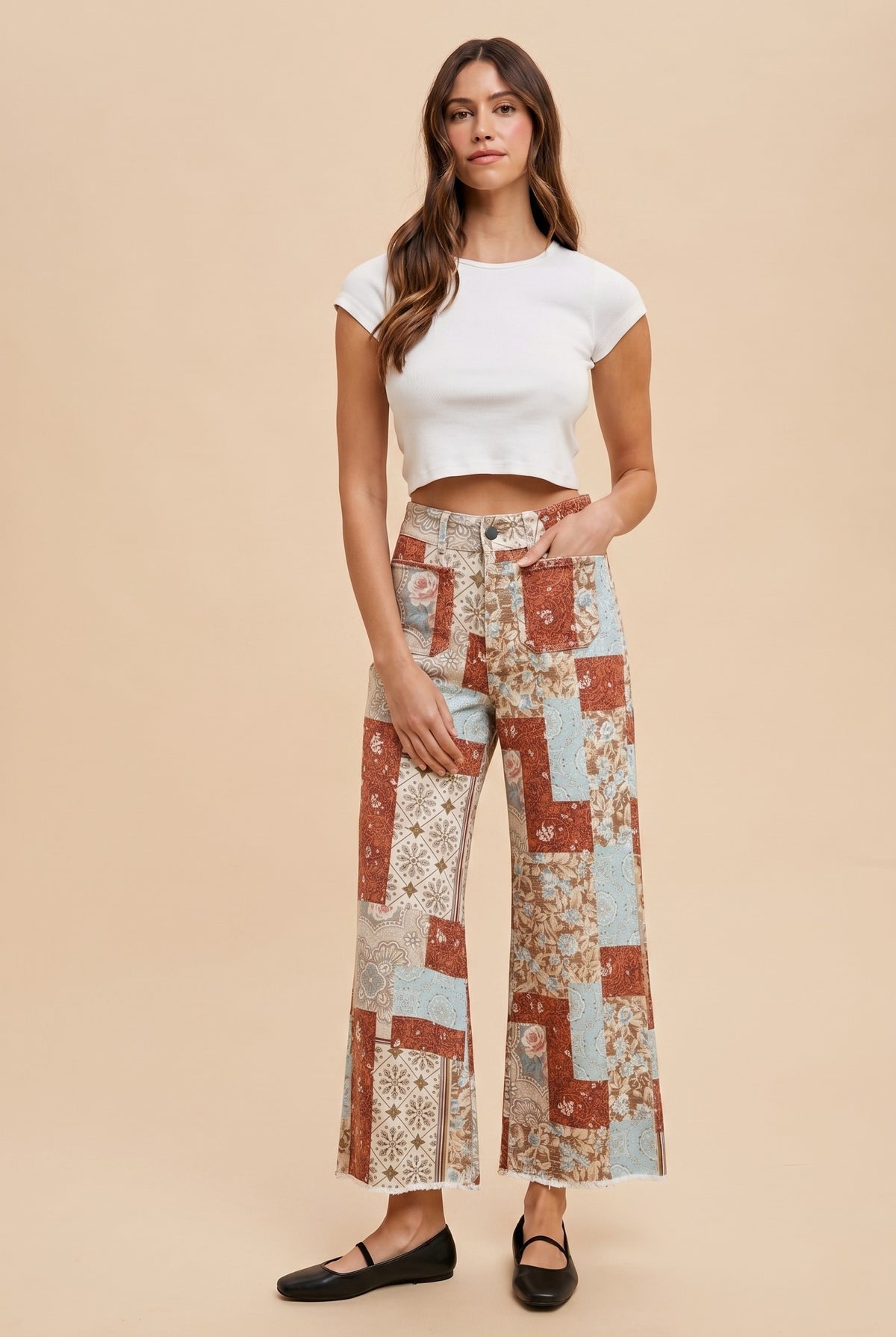 Fall Fever Patchwork Print Pants