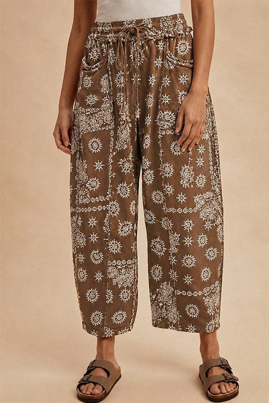Good Soul (Brn) Bandana Barrel Pants