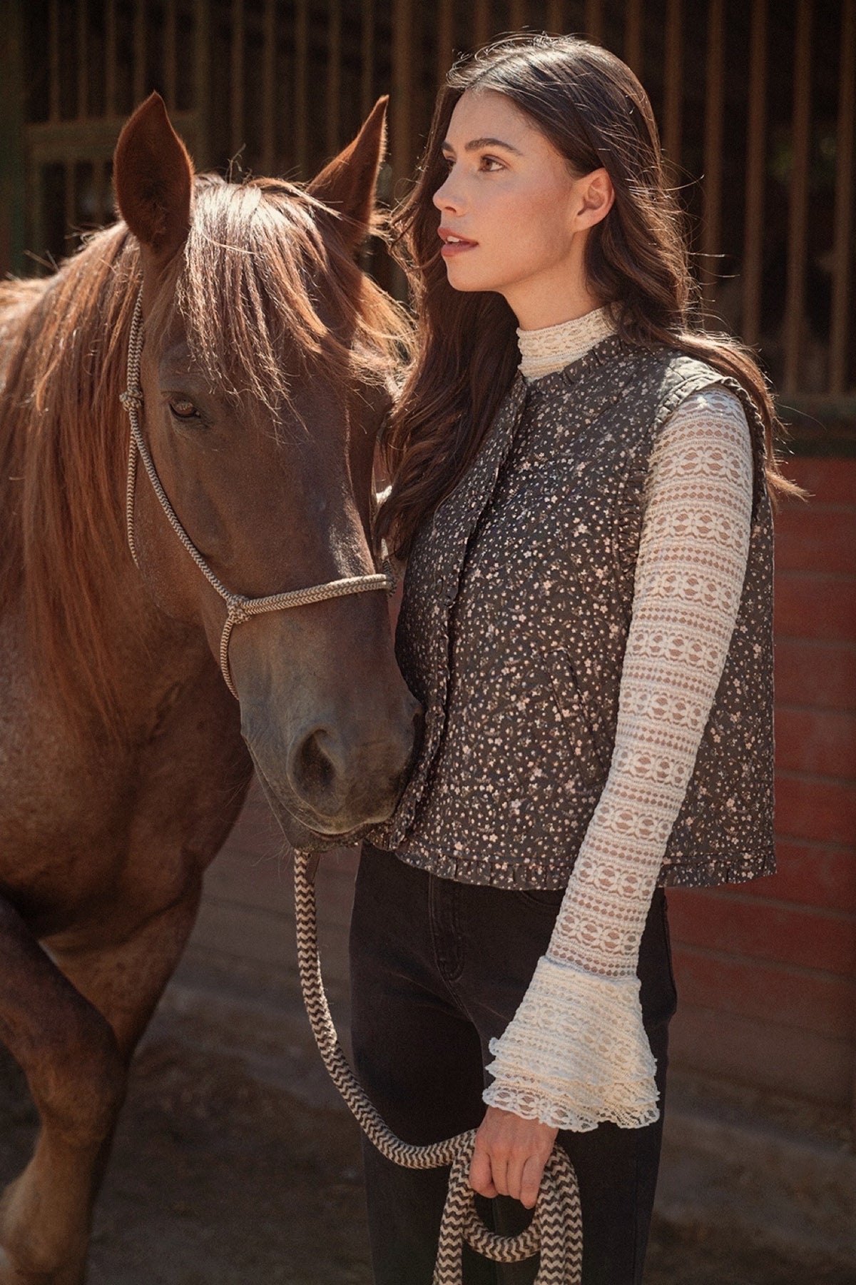 With Grace (Ivory) Ruffle Slv Lace Top