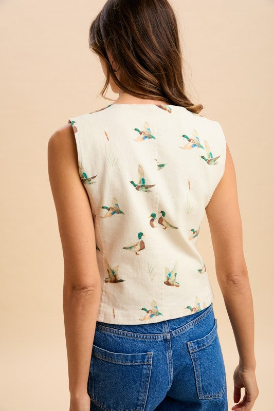 Mighty Mallards Duck Print Vest
