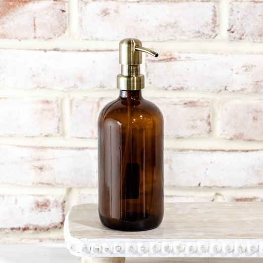 Amber Glass Soap/Lotion Dispenser