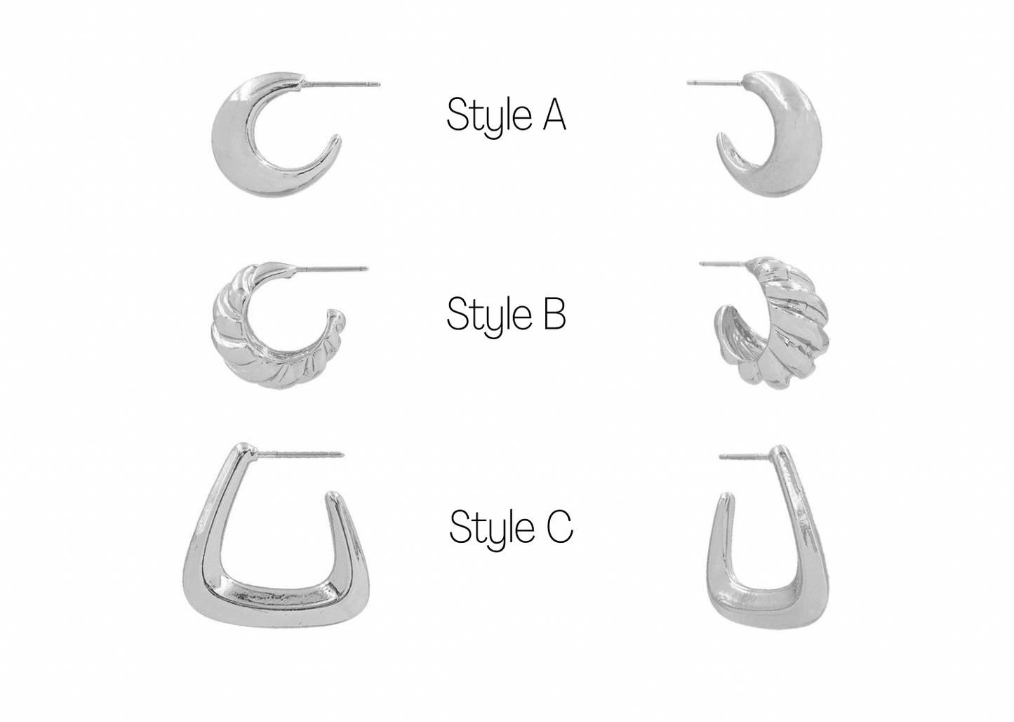 Silver Huggie Hoop Earrings