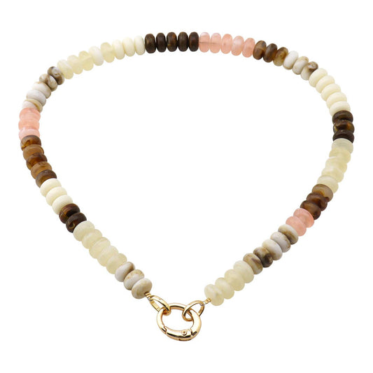 Natural Tan Knotted Beaded Necklace