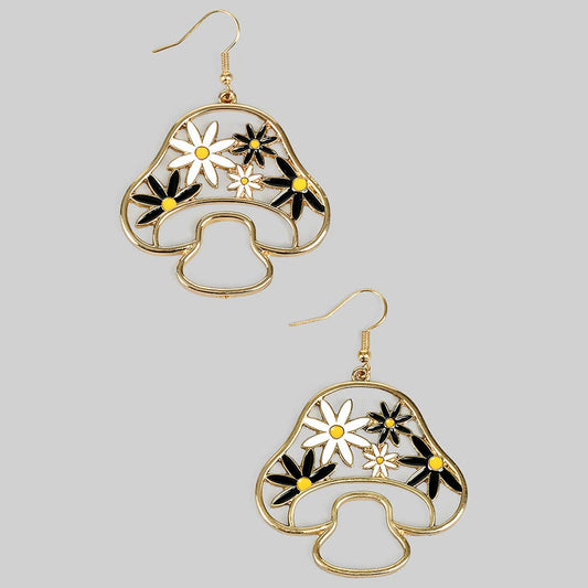 Large Mushroom Flower Earrings