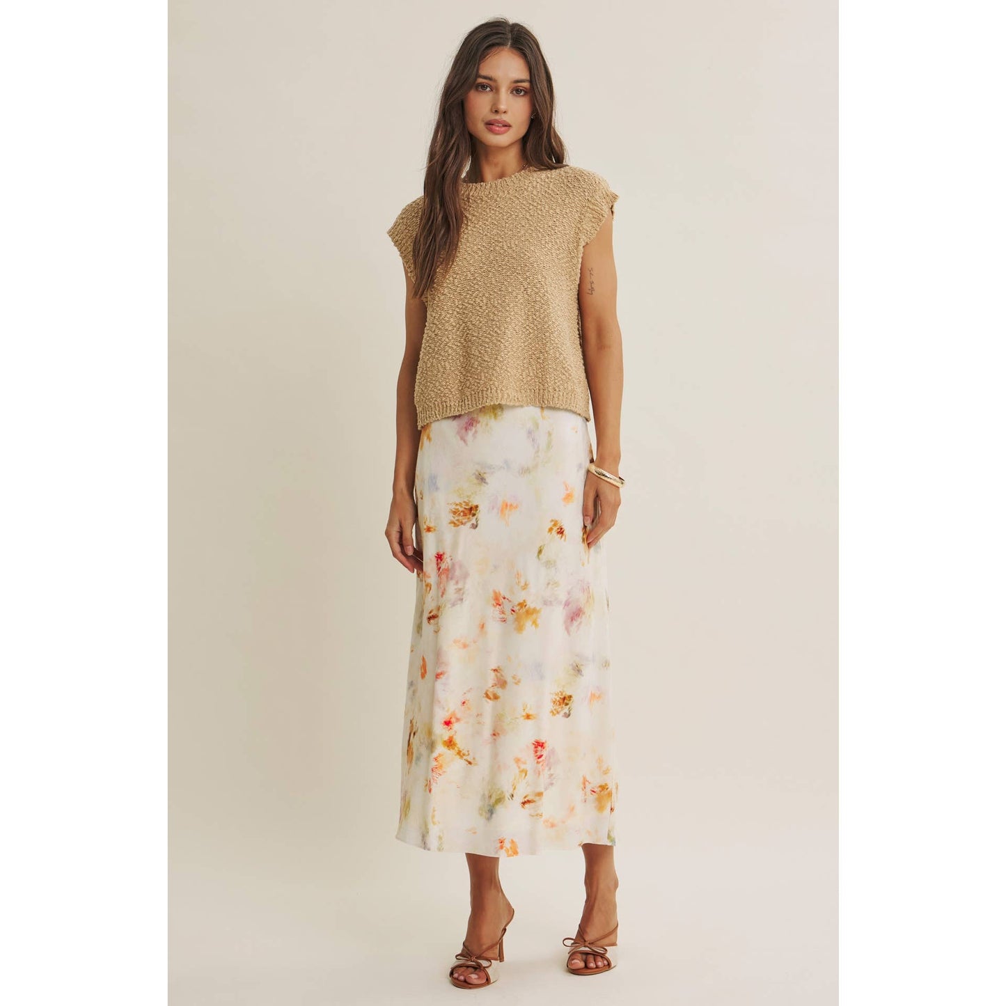 Good Impression Watercolor Midi Skirt