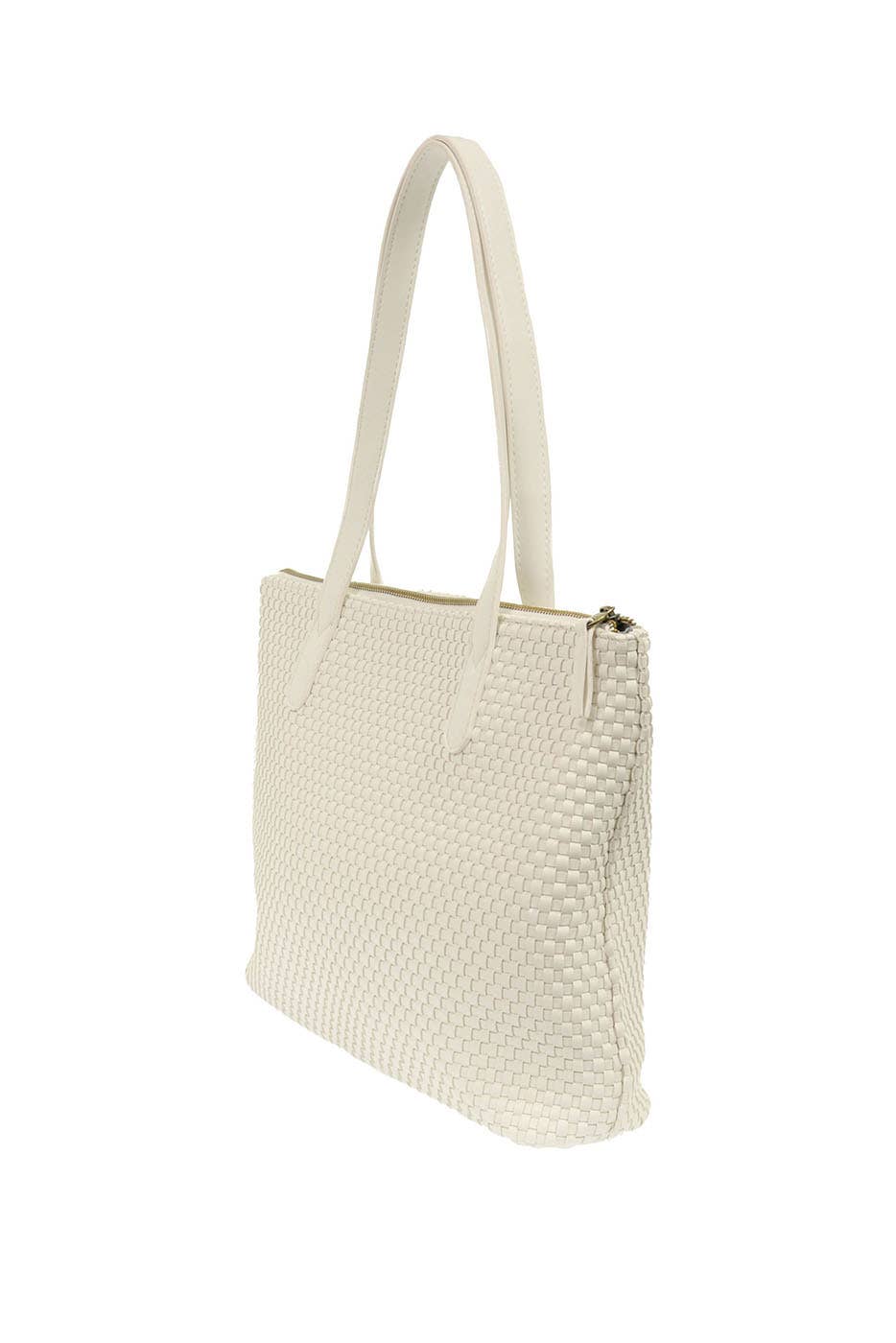Shelly (White) Woven Tote Bag