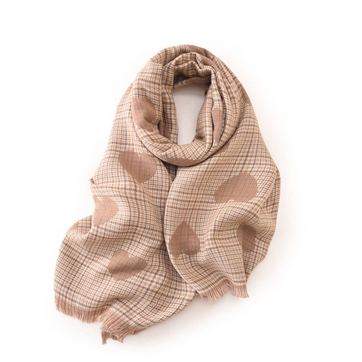 Golden Love Plaid Shawl Scarf