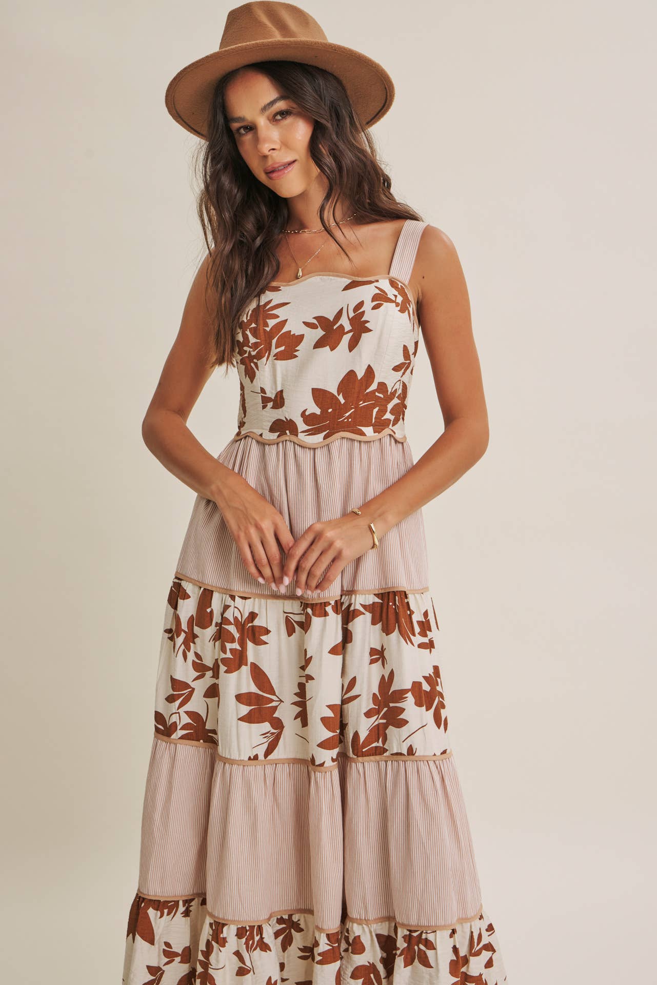 Dreamy Ideal (Mocha) Tiered Dress