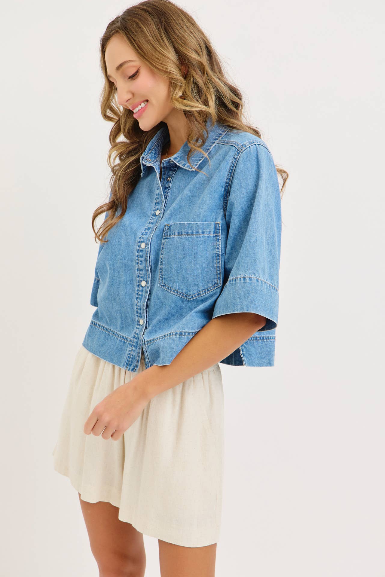 Ready To Roll Short Sleeve Denim Shirt