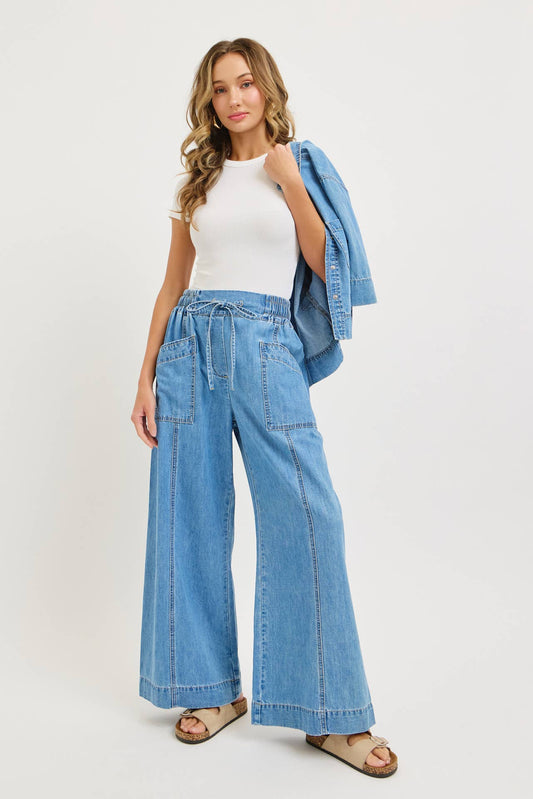 Ready To Roll Pull-On Wide Leg Jeans