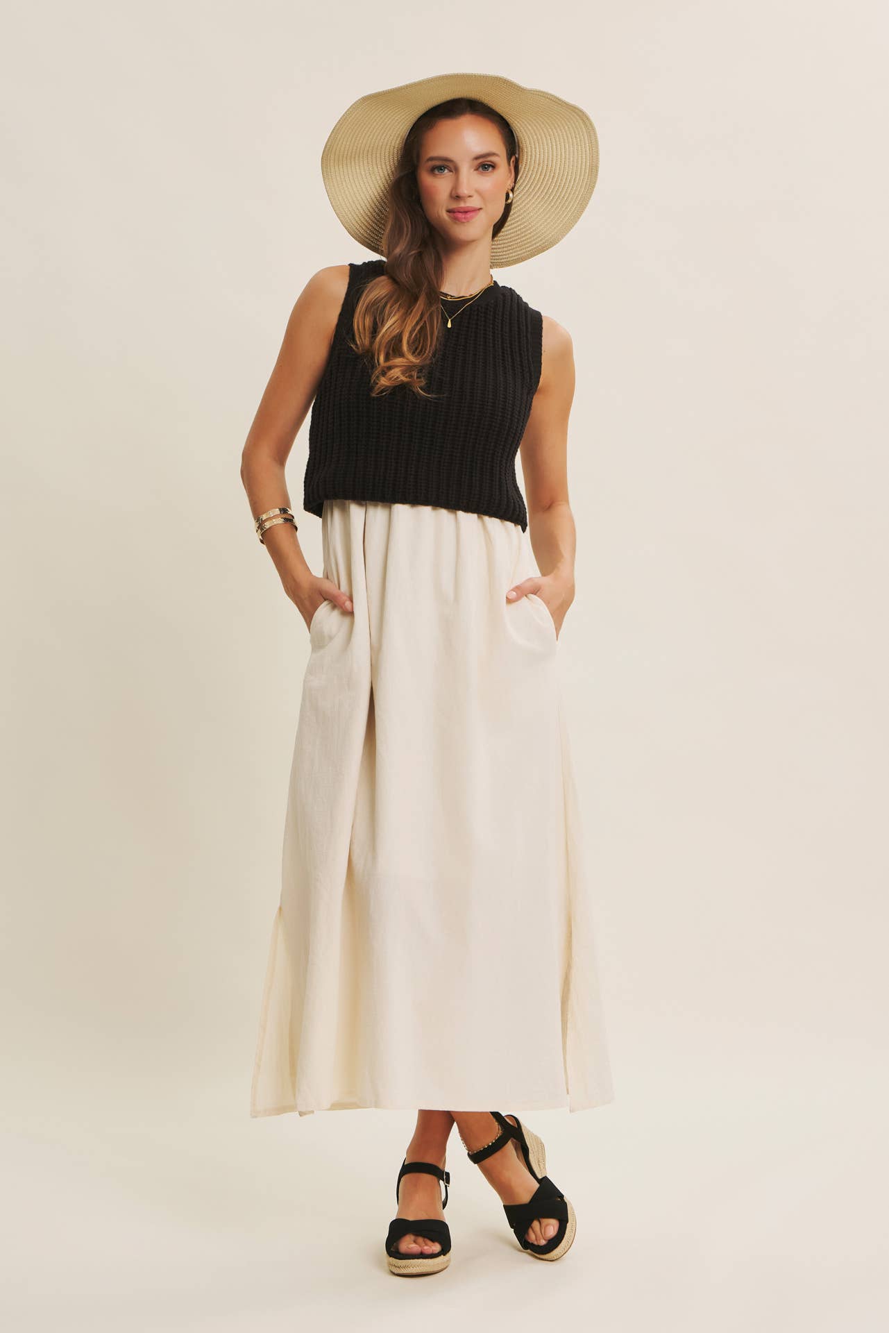 Beauty Abounds (Blk/Cream) Twofer Dress