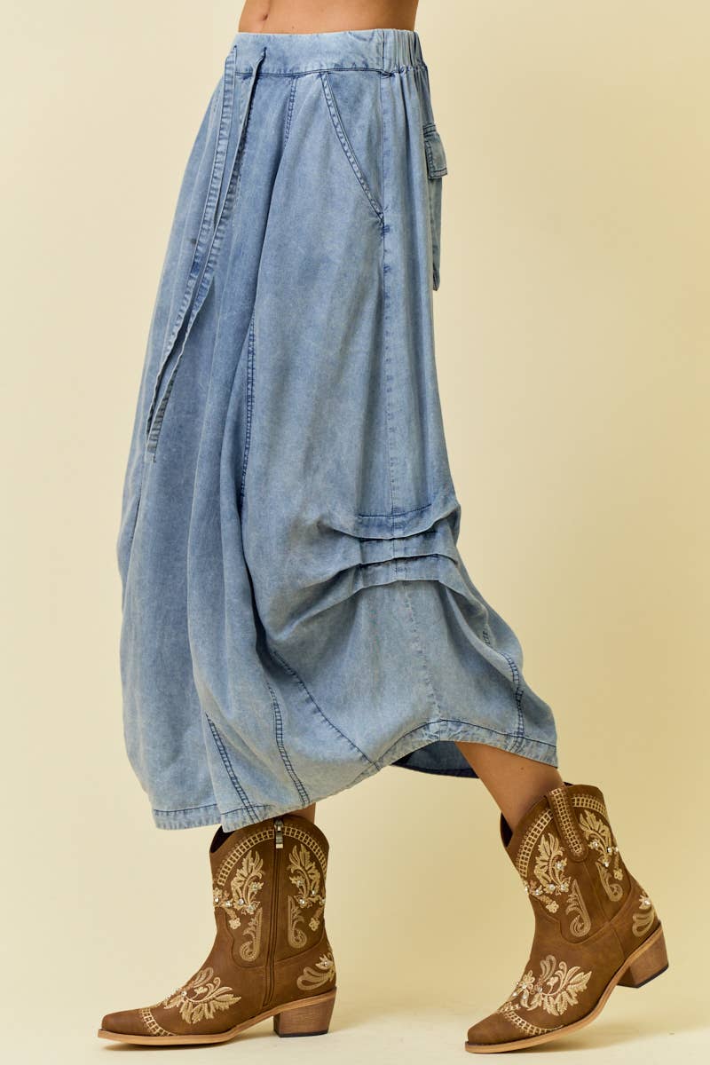 She’s From Texas Tencel Denim Skirt