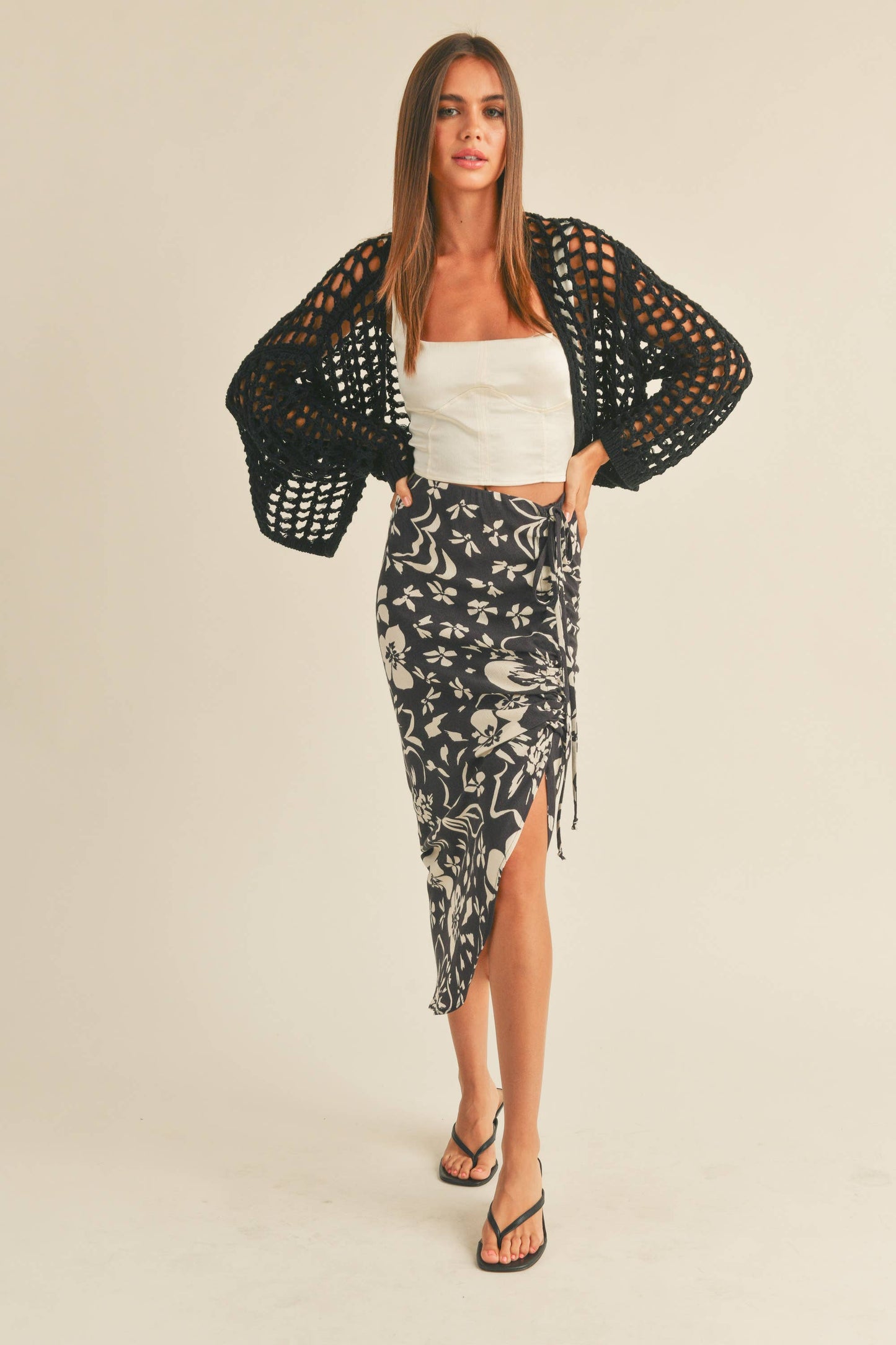 Make Your Move (Black) Crochet Cardigan