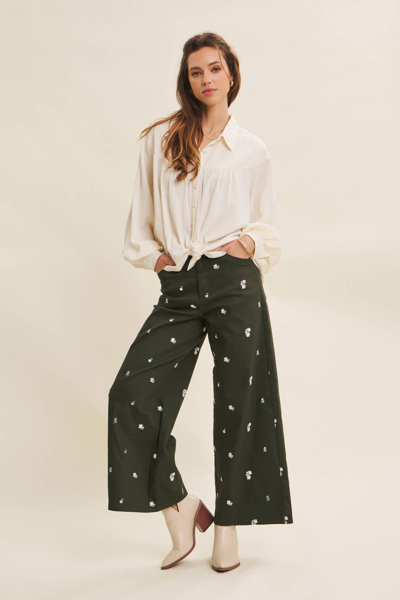 Deep Breathe (Vanilla) Crinkled Blouse