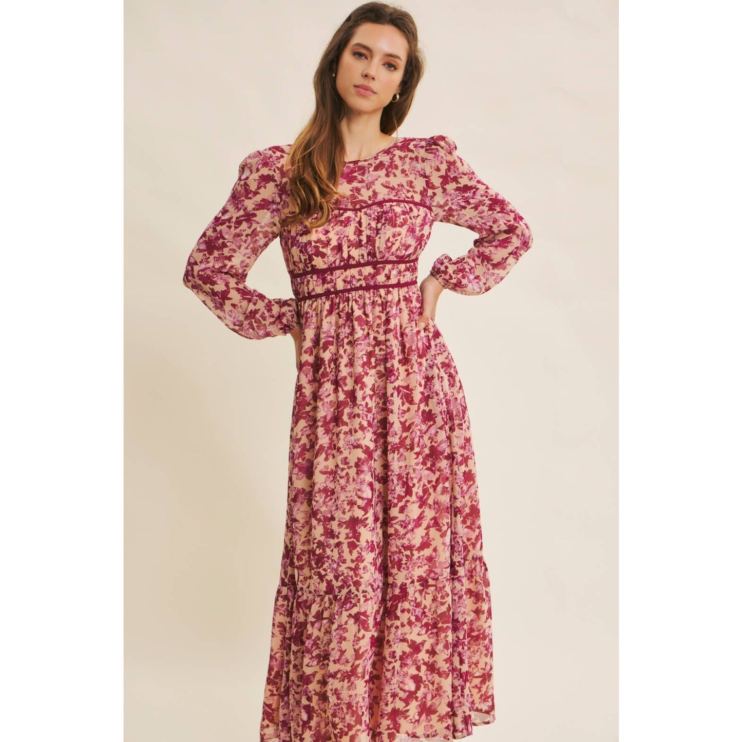 Timeless Charm Floral Bustier Maxi Dress